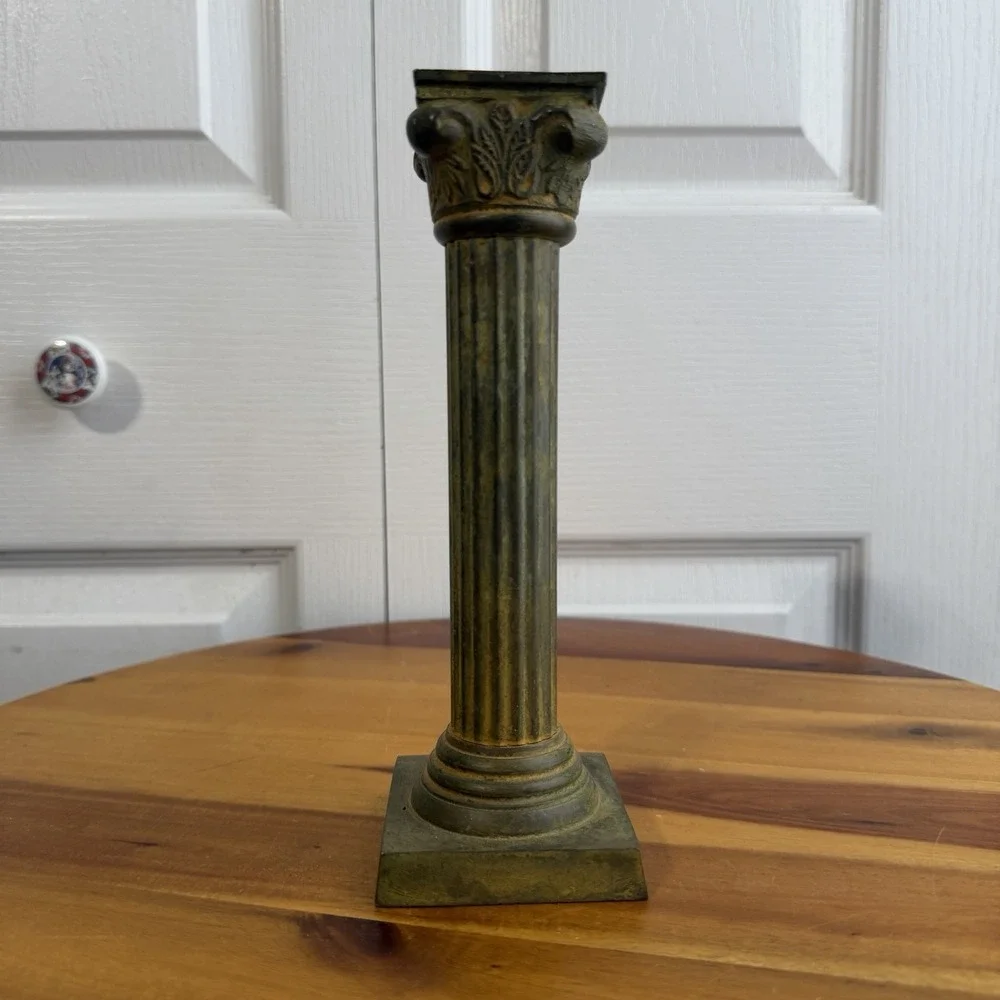Vintage Greek Neoclassical Corinthian Column Candle Stick Holder